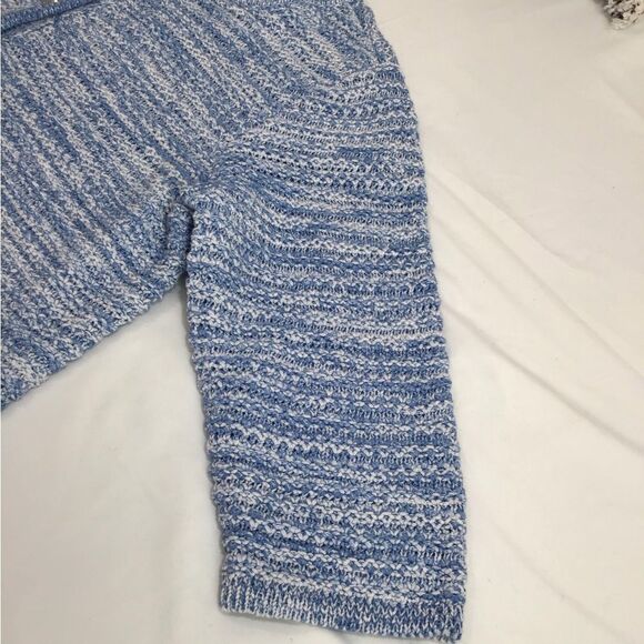 J. Jill Wearever Spray-dyed Sweater-Jacket In Blue Agate Marble New Size Large - Picture 7 of 13